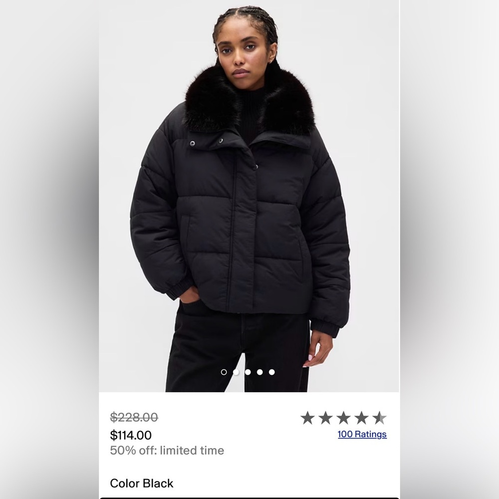 Women's Black Puffer Jacket